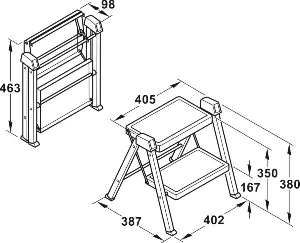 Складная лестница для кухни
